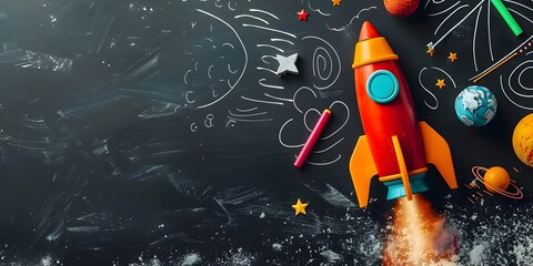 Space Learning Kit for Schools with Model Rockets and Educational Materials for Astronomy and Flight Lessons