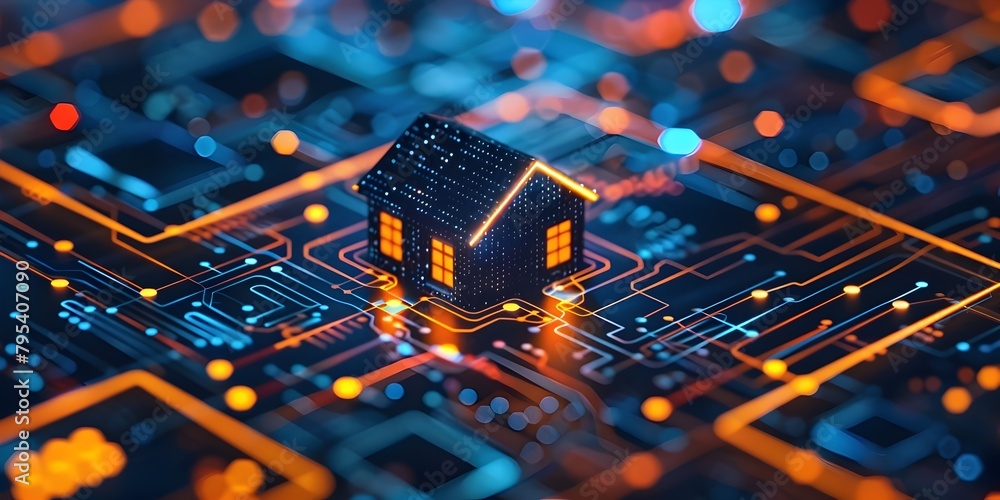 Poster sleek and intelligent smart home hub integrates all household devices into seamless user friendly di