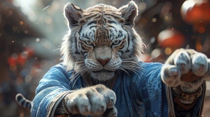 Kung Fu master tiger illustration.