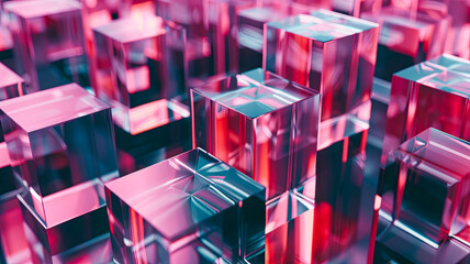 Fototapeta premium Abstrakte, geometrische 3D Formen als Hintergrund