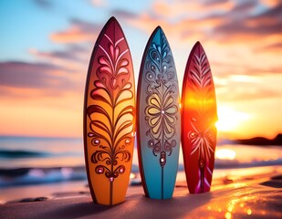 surfboards on the beach
