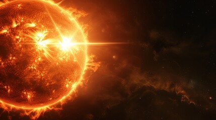 Sun compared to the endless emptiness of space