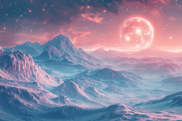 A dreamy pastel galaxy, stars and planets melting into the cosmic background,