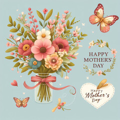 happy mother's day greeting card 