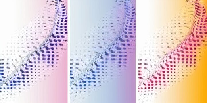 abstract halftone white background set in three colors