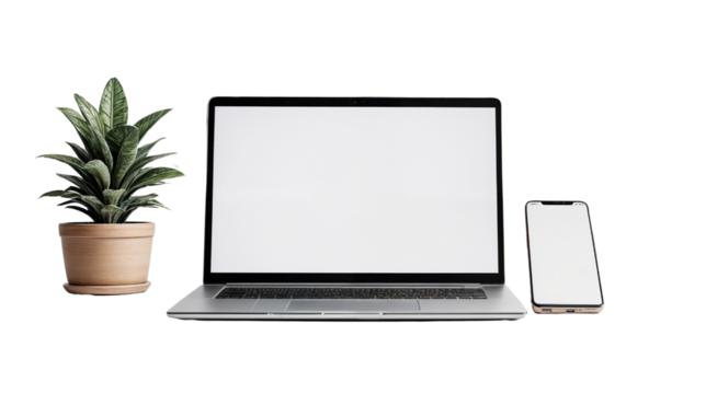 3d render of laptop and phone Devices