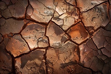 Cracked and cracked surface of a wall with a small hole