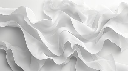 Obraz premium Close-Up of Wavy White Wall With Fabric Texture
