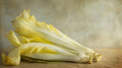 Fresh chinese cabbage on wooden table. - obrazy, fototapety, plakaty