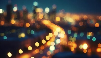 defocused blur of city lights at night abstract