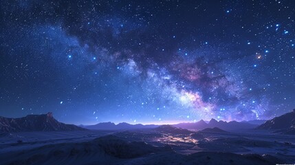 Night Sky: A 3D representation of the night sky, highlighting the beauty of the Milky Way