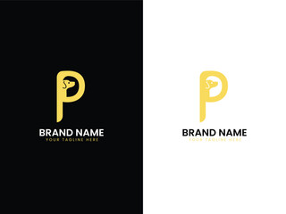 P dog emblem logo design