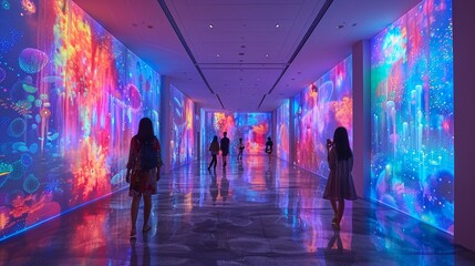 Create an immersive experience where viewers are transported into a surreal world of vibrant colors and playful characters blurring the lines between reality and fantasy