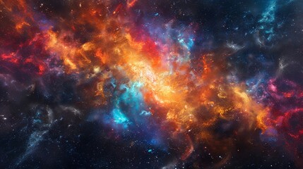 Fototapeta na wymiar Telescope: A 3D visualization of a telescope's view of a nebula