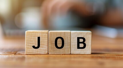 A Wooden block recruitment or career in business concept.