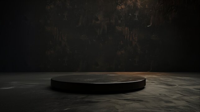 black stage on black background