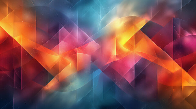 Geometric colorful 3D pattern crystal polygon background.