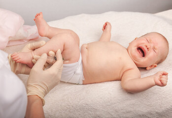 Uncomfortable Baby Crying During Routine Vaccination