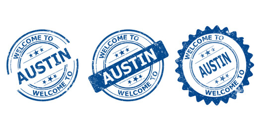 welcome to Austin blue old stamp sale	

