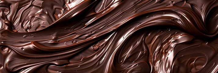 Surrender to the seductive allure of liquid chocolate, swirling in hypnotic patterns, enticing you with its indulgent aroma - obrazy, fototapety, plakaty