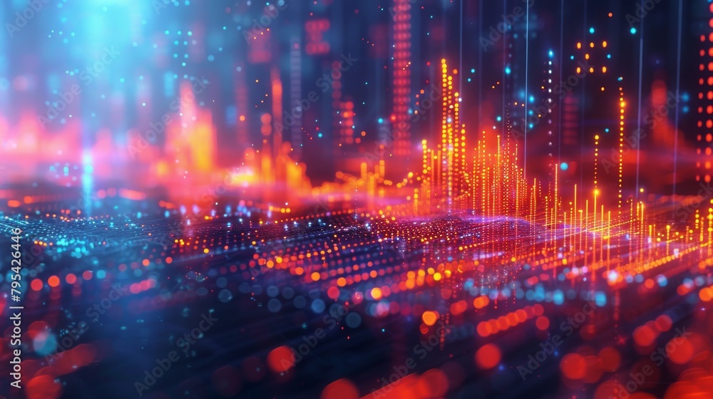 Poster binary code flowing over a circuit board.