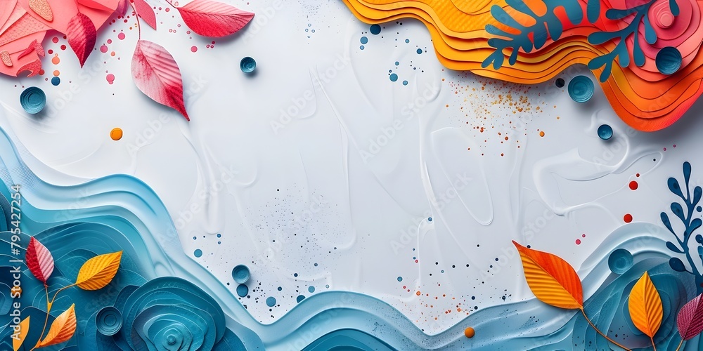 Poster intricate abstract patterns and textures stationery design with vibrant colors and flowing shapes fo
