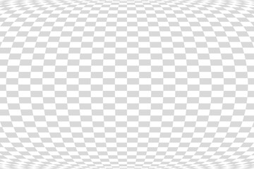 Banner twisted convex seamless chessboard, checkered background distortion wave, checkerboard optical illusion mosaic pattern – vector