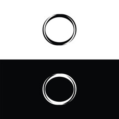 Black and white circle vector logo illustration design . Circle logo template icon silhouette