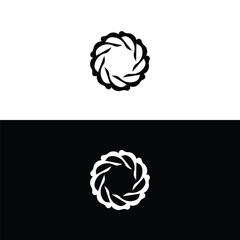 Black and white circle vector logo illustration design . Circle logo template icon silhouette