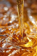 Dive into the amber cascade of liquid honey, its rich flavor swirling in delicious harmony, tempting your senses