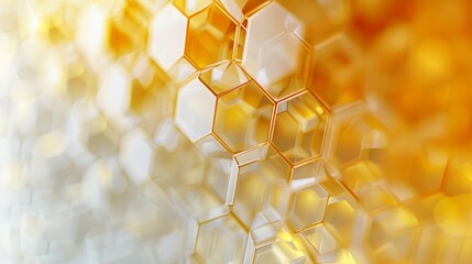 Close-up of a honeycomb structure made of glass or crystal.