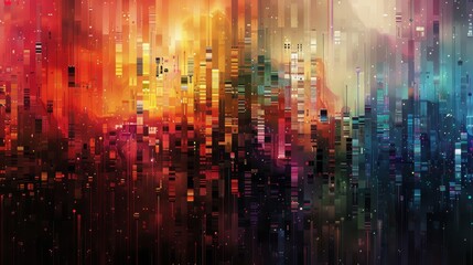 Obraz premium colorful abstract painting with a hint of city lights