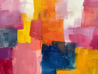 Colorful abstract painting with bright and saturated colors.