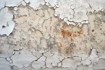 Obraz premium b'Cracked white painted concrete wall texture background'