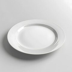 White plate mock up isolated on white background
