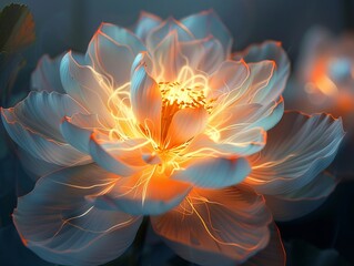 white lotus flower made of light