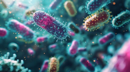 Naklejka premium microscopic view of virus