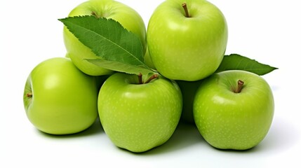 b'A pile of green apples'
