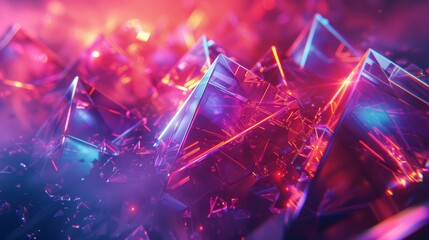 Pink and purple glowing crystal shards