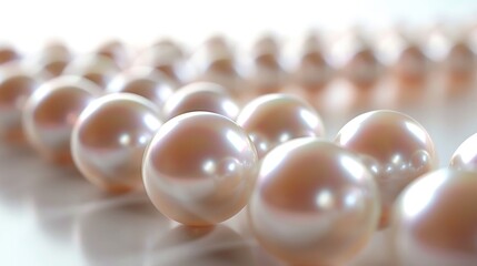 Pink pearls on a white background