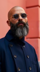Fototapeta premium b'Portrait of a Bearded Man in a Blue Coat'