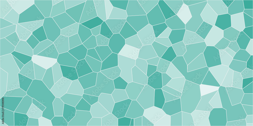 Poster multicolor broken stained glass background with white lines. voronoi diagram background. seamless pa