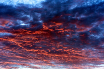 Beautiful view of sunset sky after sun has gone below the horizon. Only the sky above the horizon....