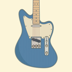 Iconic offset body electric guitar art