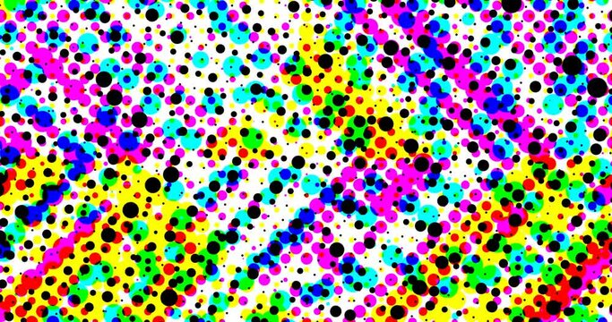 Halftone CMYK arrows - 4k animated background.
