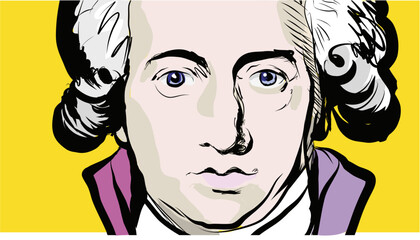 retro portrait mit klassischer Kleidung und Frisur, Johann wolfgang Goethe portrait in top art