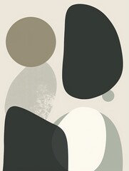 Fototapeta premium An abstract painting with muted colors and organic shapes.