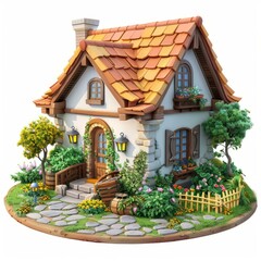 b'Small cottage with garden'