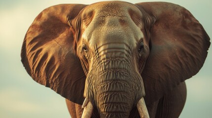 Elephant, its trunk close-up
