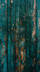 Fototapeta na wymiar Vintage Teal Paint Texture on Old Wooden Wall